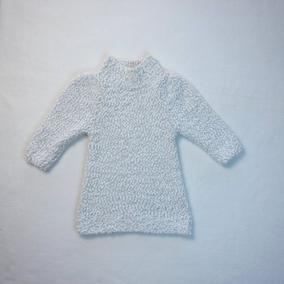 Cat & Jack Sweater Dress Baby Girls Off White Popcorn Metallic Top 18 M - Picture 1 of 5